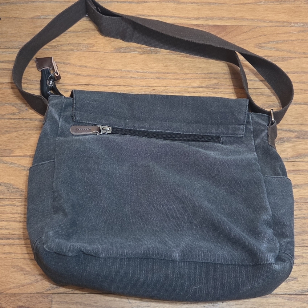 KENOX Canvas Leather Messenger Bag Shoulder/Cross body bag  (15” Laptop Bag) - Picture 3 of 8